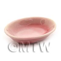 27mm Dolls House Miniature Pink Ceramic Serving Dish