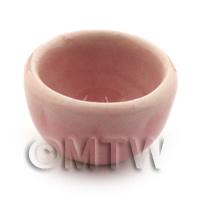 17mm Dolls House Miniature Pink Ceramic Deep Bowl