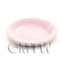 26mm Dolls House Miniature Hint Of Pink Ceramic Plate