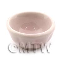 22mm Dolls House Miniature Hint Of Pink Ceramic Bowl