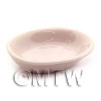 34mm Dolls House Miniature Hint Of Pink Ceramic Serving Dish