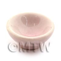 18mm Dolls House Miniature Hint Of Pink Ceramic Bowl