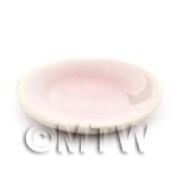20mm Dolls House Miniature Hint Of Pink Ceramic Plate