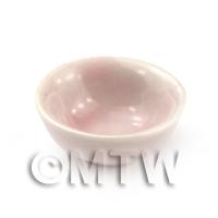 22mm Dolls House Miniature Hint Of Pink Ceramic Bowl
