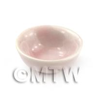 22mm Dolls House Miniature Hint Of Pink Ceramic Bowl