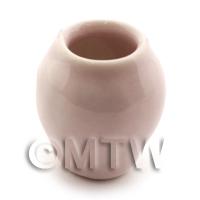 House Miniature Hint Of Pink Modern Ceramic Curved Vase