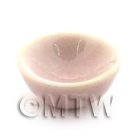 11mm Dolls House Miniature Hint Of Pink Ceramic Bowl