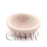 15mm Dolls House Miniature Hint Of Pink Ceramic Bowl