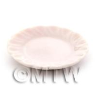 25mm Dolls House Miniature Hint Of Pink Ceramic Fluted Plate