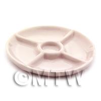 50mm Dolls House Miniature Hint Of Pink 4 Section Ceramic Platter