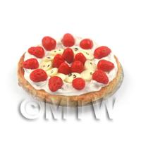 Dolls House Miniature Banana Strawberry Cream Filled Tart 