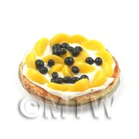 Dolls House Miniature Peach And Blackcurrant Cream Filled Tart