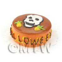 Dolls House Miniature Novelty Halloween Cake Skull Design 