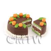 Dolls House Miniature Chocolate Lime Cake