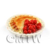 Dolls House Miniature Open Generously Filled Cherry Pie 