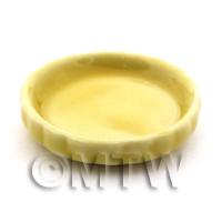 Dolls House Miniature 27mm Very Fine Yellow Glazed Ceramic Flan Dish