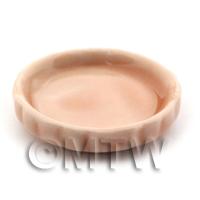 27mm Dolls House Miniature Salmon Glazed Ceramic Flan Dish 