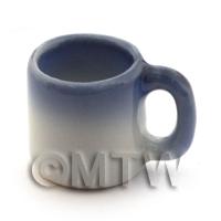 11mm Dolls House Miniature  Ceramic Blue Edged Coffee Mug