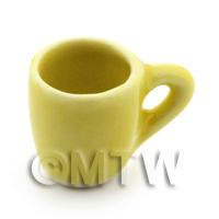 Dolls House Miniature 11mm Very Fine Yellow Glazed Ceramic Soup Mug