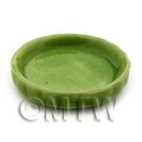 Dolls House Miniature 27mm Ceramic Green Ceramic Flan Dish