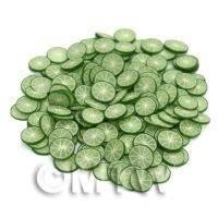 50 Handmade Lime Nail Art Cane Slices (NS30)