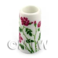 Dolls House Ceramic Umbrella Stand With Purple Flower Design