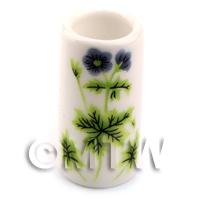 Dolls House Ceramic Walking Stick Stand With Green Flower Design