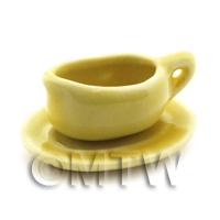 Dolls House Miniature Very Fine Yellow Glazed Ceramic Gravy Boat / Jug