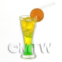Miniature Green Lady Cocktail In a Tall Glass 