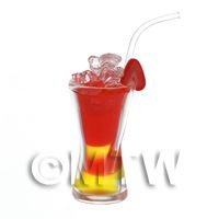 Miniature Shanghai Punch Cocktail with Strawberry Slice