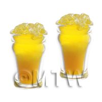 2 Miniature Mambo Cocktails On Ice served in a Hand Made Glasses 