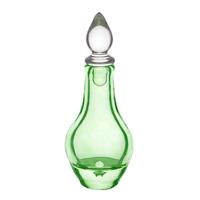 Miniature Handmade Green Pear Shaped Apothecary Bottle / Decanter