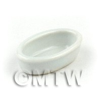 28mm  Dolls House Miniature White Glazed Ceramic Pie / Serving Dish