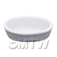 33mm Dolls House Miniature White Glazed Ceramic Pie / Serving Dish