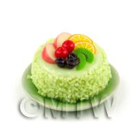 Miniature Miniature Fruit Topped Cake On a Plate