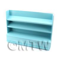 Dolls House Miniature Pale Blue Painted Wood Shelved Shop Display Unit