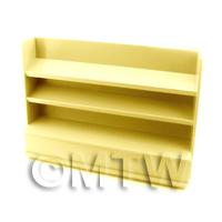 Miniature Light Yellow Painted Wood Shelved Shop Display Unit