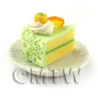 Dolls House Miniature Individual Orange and Kumquat Cake Slice 