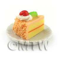 Dolls House Miniature Pink Iced  Individual Lime and Strawberry Cake Slice