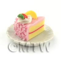 Miniature Pink Iced Individual Strawberry and Peach Cake Slice 