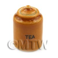 Dolls House Miniature Very Fine  Brown Ceramic Tea Jar