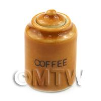 Dolls House Miniature Very Fine Brown Ceramic Coffee Jar