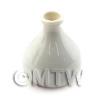 Dolls House Miniature White Glazed Ceramic Vase