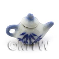 Dolls House Miniature Bamboo Ceramic Teapot