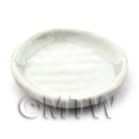 40mm Dolls House Miniature White Glazed Ceramic Pizza Plate