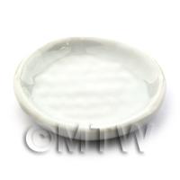 40mm Dolls House Miniature White Glazed Ceramic Pizza Plate