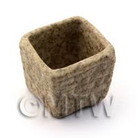 Dolls House Miniature Square Stoneware Textured Planter