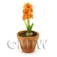 Dolls House Miniature Orange Hyacinth in a Terracotta Pot