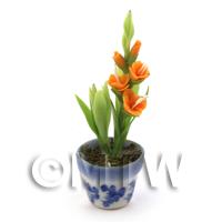 Dolls House Miniature Potted Orange Flower