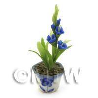 Dolls House Miniature Potted Blue Flower